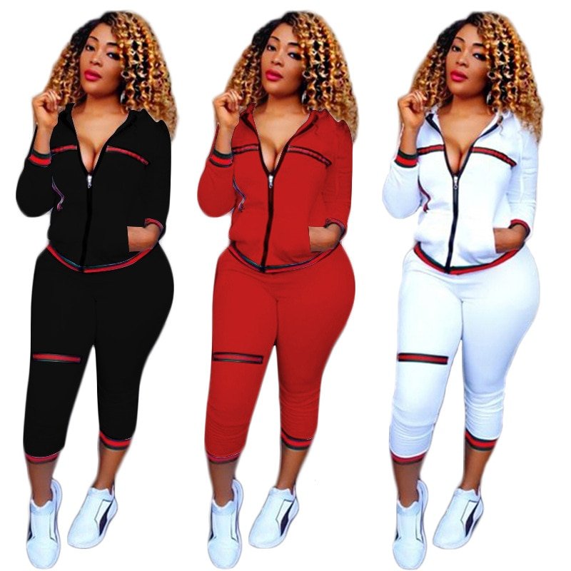 Ribbon Ribbed Casual Sports Suit - AYN Store