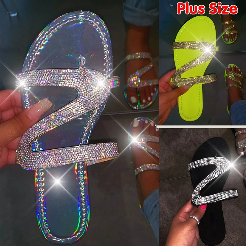 Rhinestone Flat Slippers - Image 2