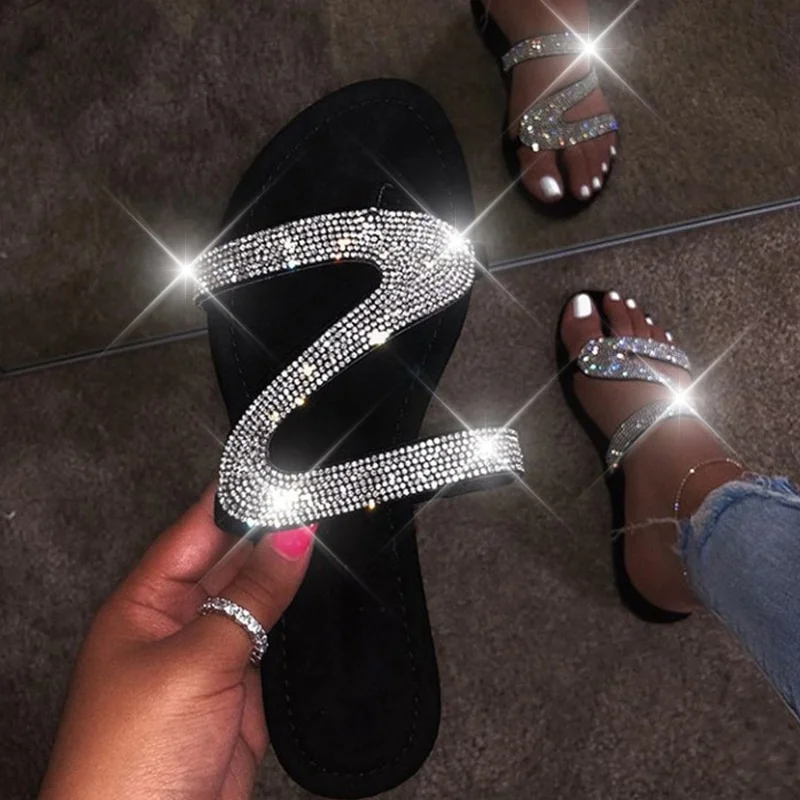 Rhinestone Flat Slippers - Image 3