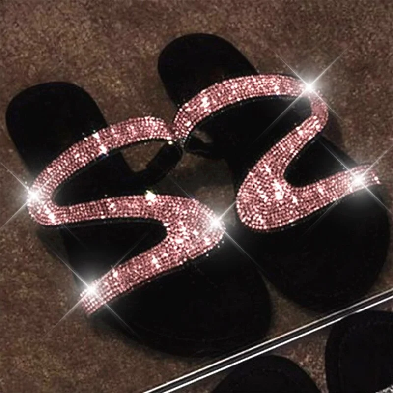 Rhinestone Flat Slippers - Image 5