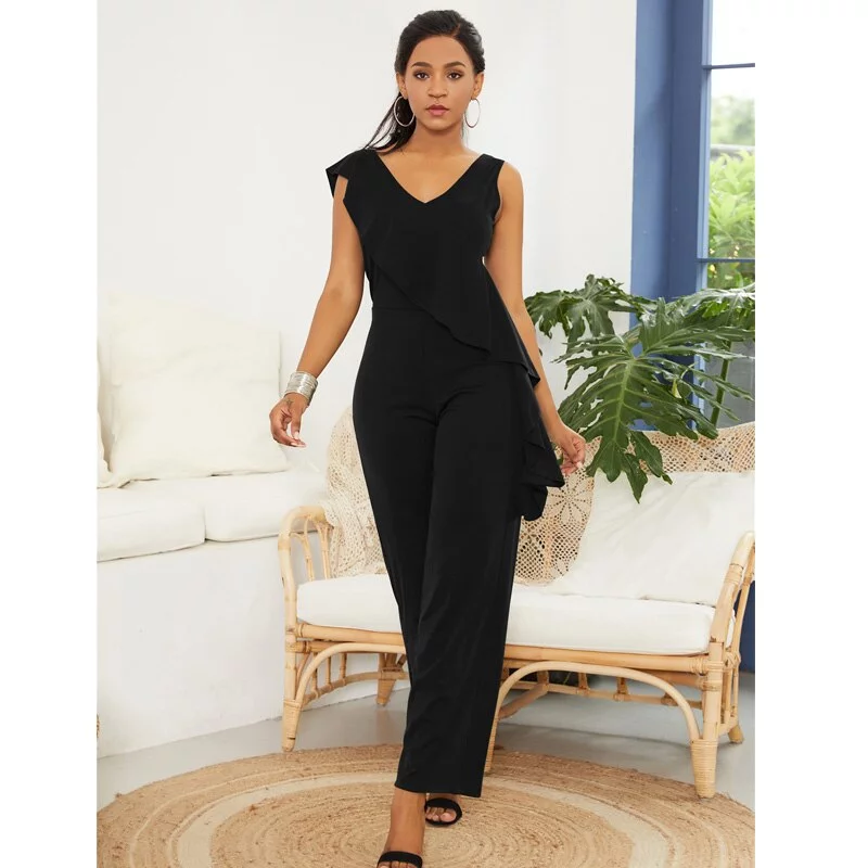 Green Ruffles Jumpsuit for Women - Image 3