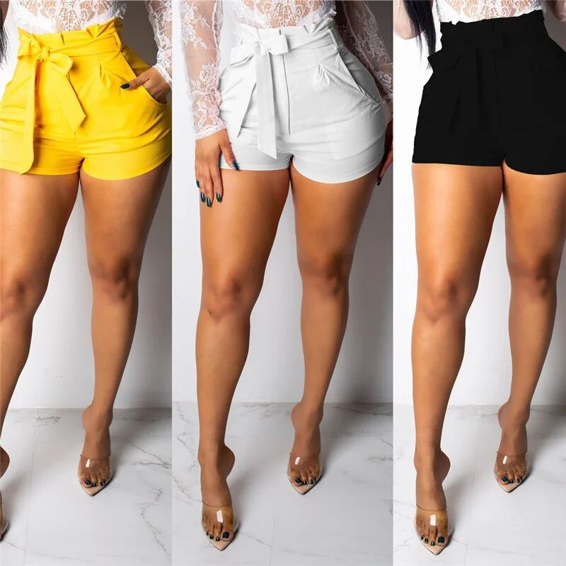 A-Line High Waist Shorts with Bow Tie Belt - Image 4