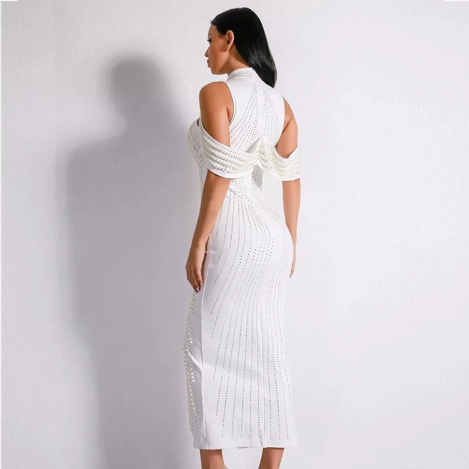 White Crystal Club Dress - Image 3