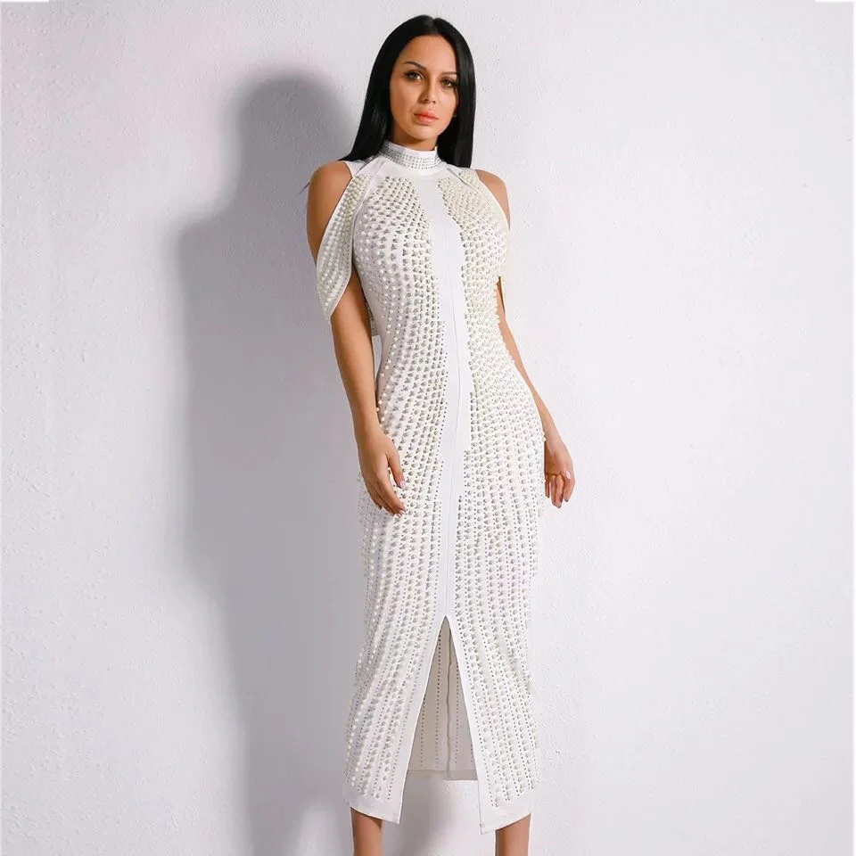 White Crystal Club Dress - Image 4