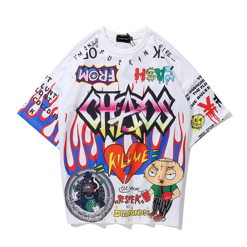 Aolamegs Graffiti Men's Hip Hop Tee Shirts - Image 5
