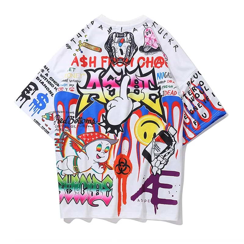 Aolamegs Graffiti Men's Hip Hop Tee Shirts - Image 6