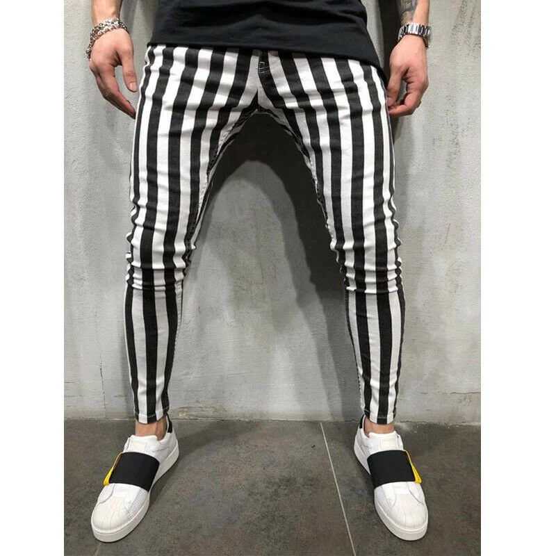 Comfortable Striped Pencil Pants for Men - Image 6