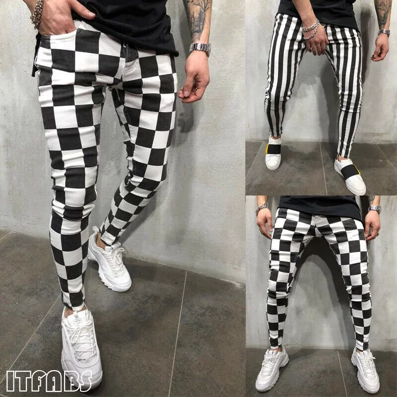 Comfortable Striped Pencil Pants for Men