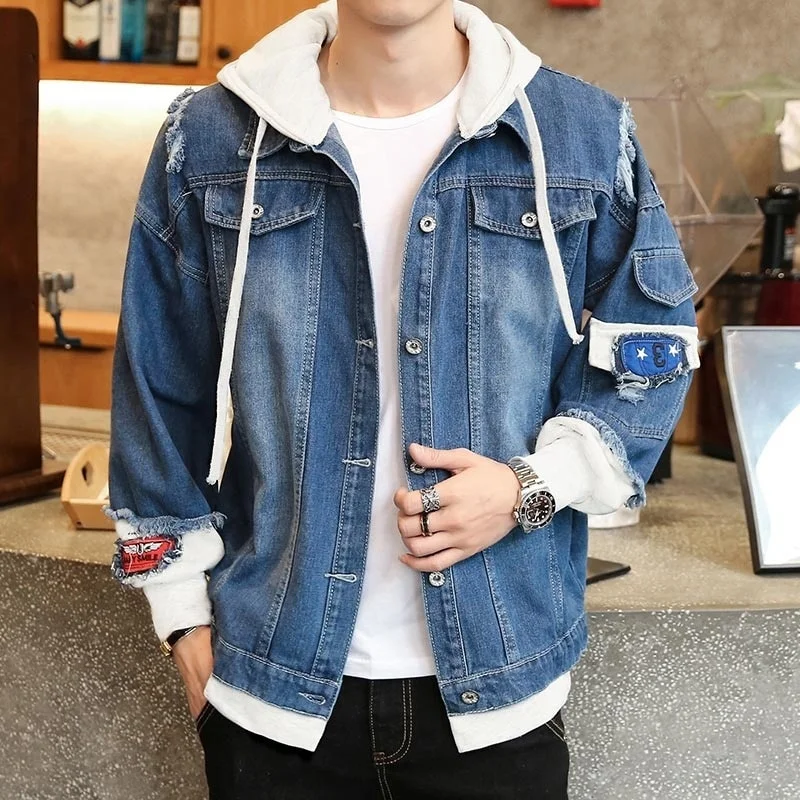 Hip Hop Men Denim Jacket AYN Store