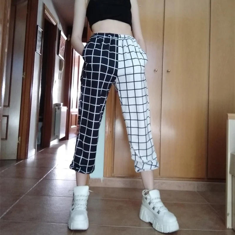 Harajuku Vintage Plaid & Patchwork Pants - Image 2