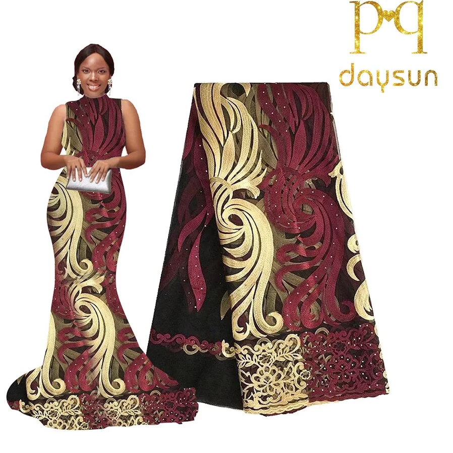 High Quality Gold Guipure Nigerian Lace Fabric - Image 3