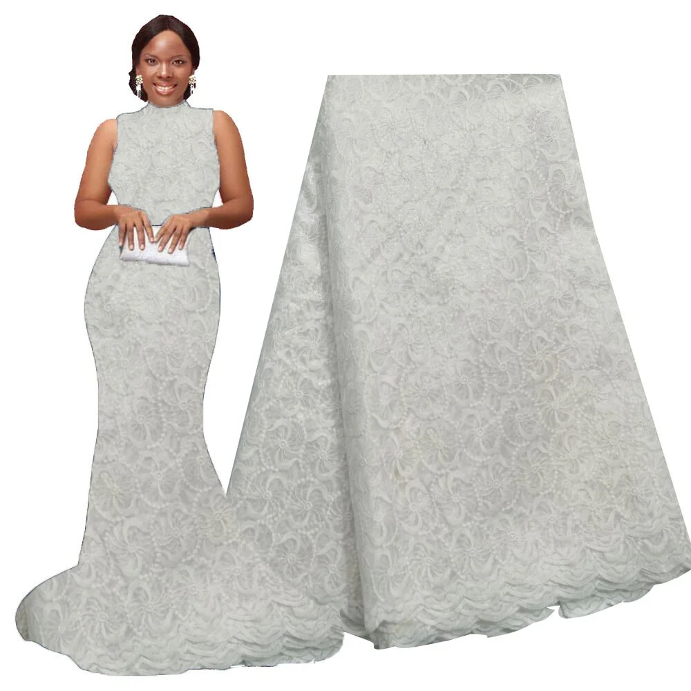High Quality Gold Guipure Nigerian Lace Fabric - Image 5