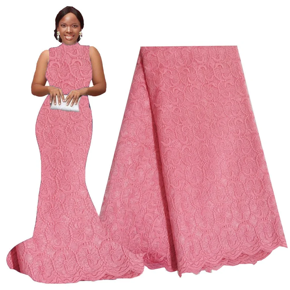High Quality Gold Guipure Nigerian Lace Fabric - Image 6