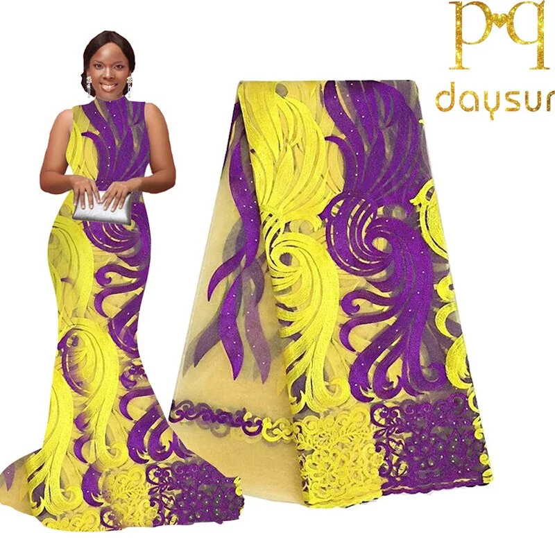 High Quality Gold Guipure Nigerian Lace Fabric