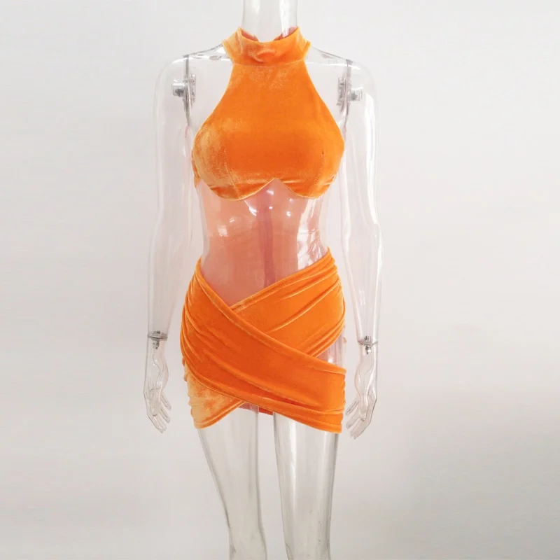 Beyprern New Chic Hollow Out Velvet Mini Dress - Image 4
