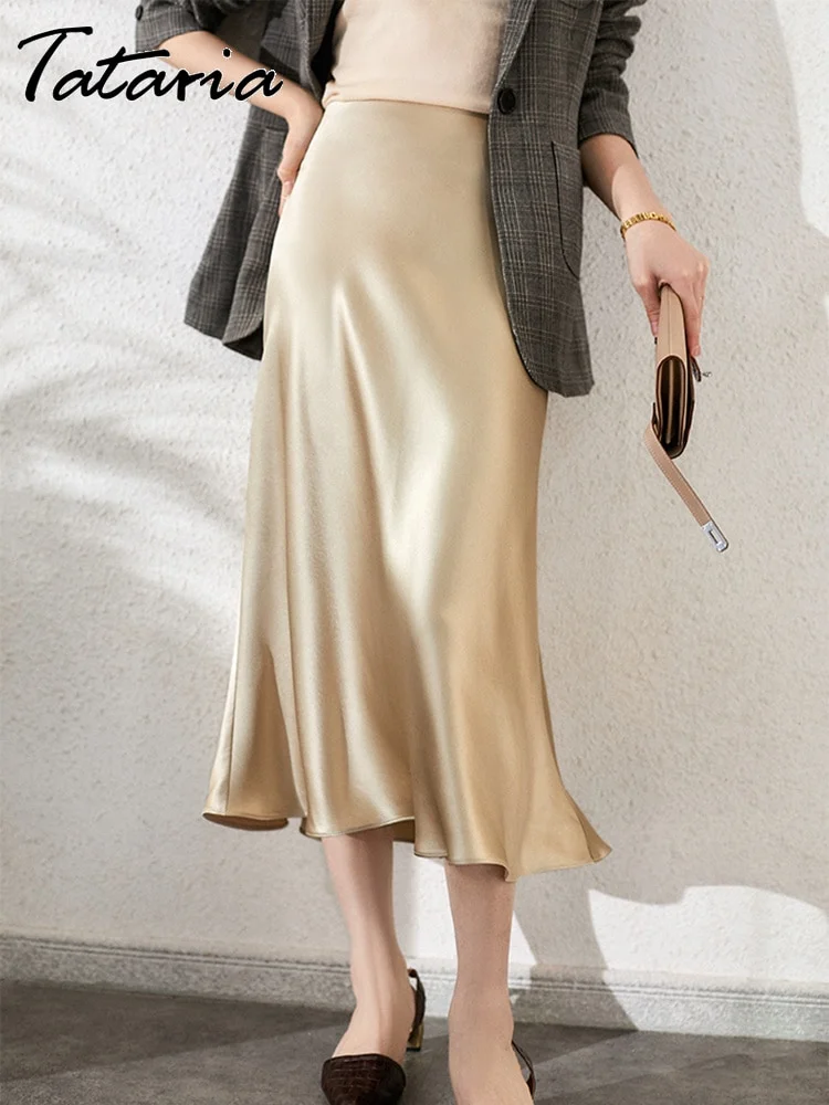 Korean Style Satin Skirts for Women - Image 2