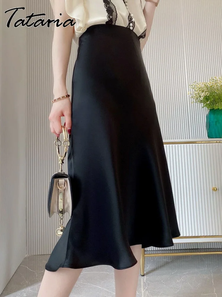 Korean Style Satin Skirts for Women - Image 4