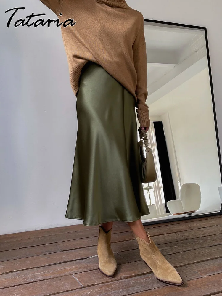 Korean Style Satin Skirts for Women - Image 5