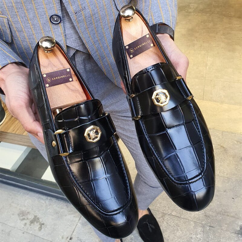 New Black Wedding Loafers Shoe for Men - AYN Store