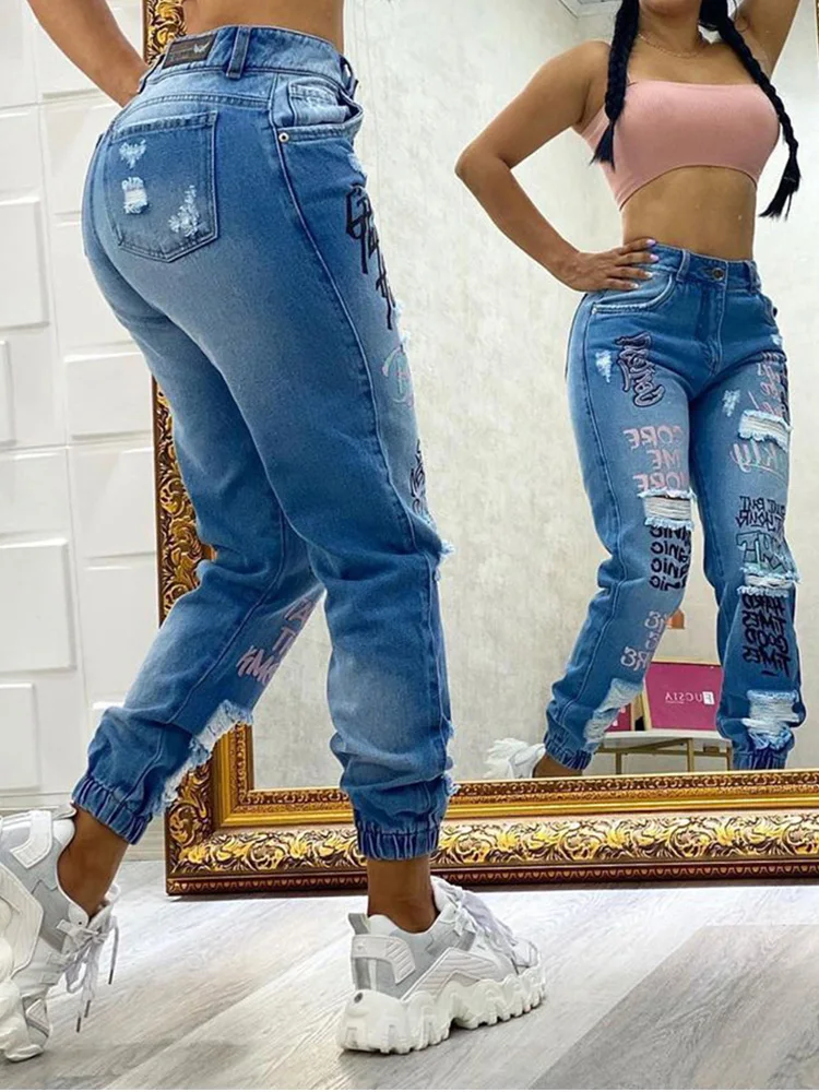 Slant Pocket Ripped Jeans - AYN Store